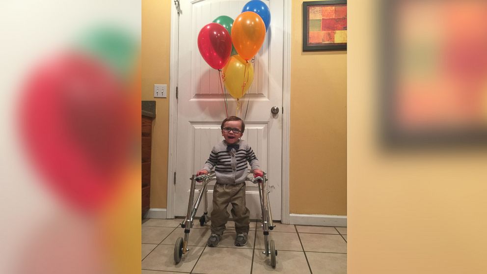 Angler Davis, who uses a walker, is dressed as Carl Fredricksen from Disney's "Up."