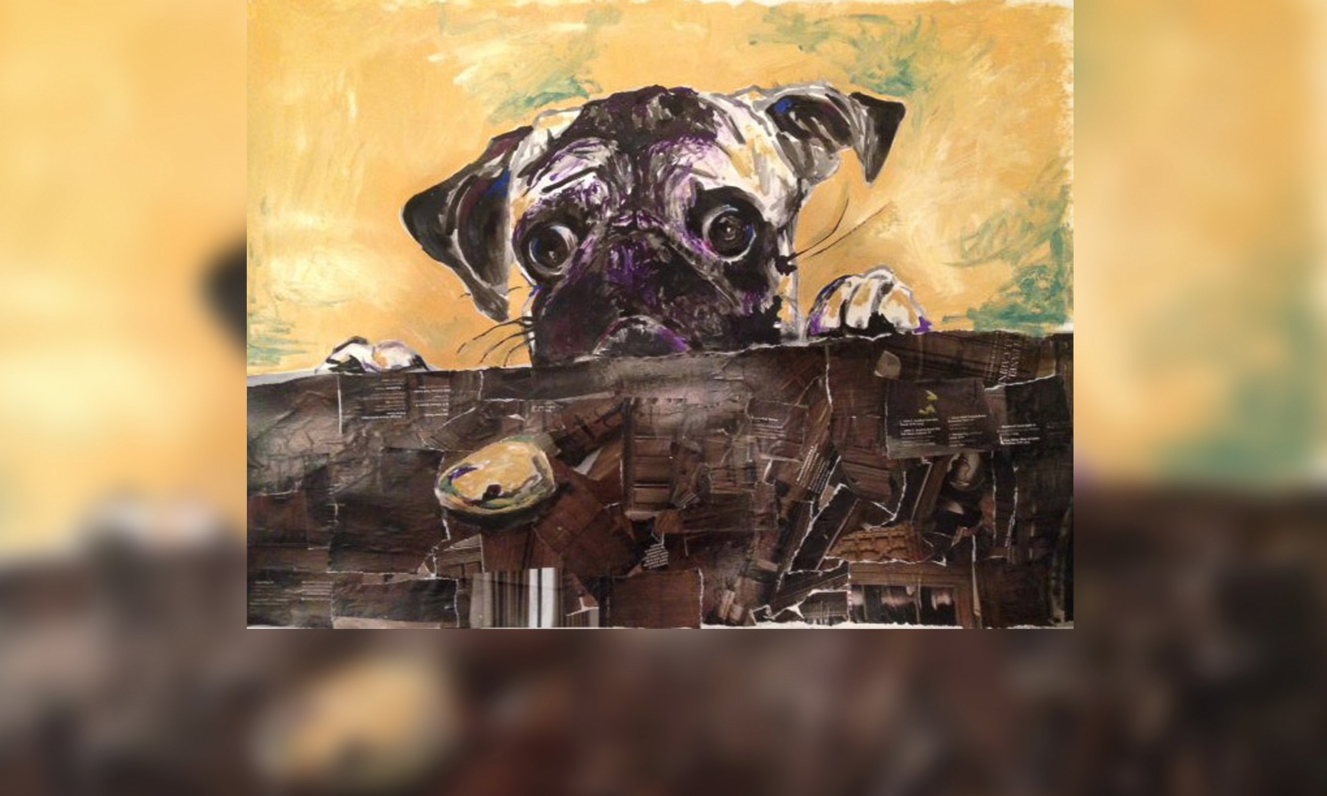 PHOTO: The collage of a pug resting its head on the table is named "Pug Appeal."