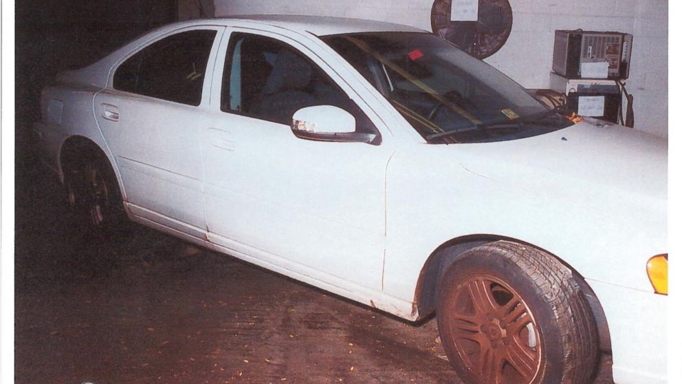 Baltimore police found Annie McCann's white Volvo, shown here, abandoned at a gas station not far from where her body was found. 