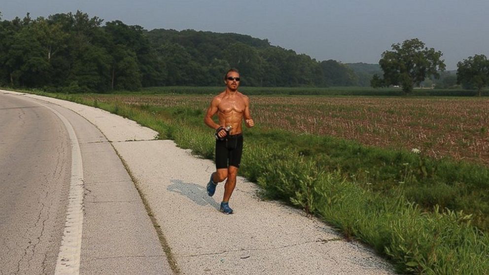 Barclay Oudersluys, 23, is attempting a cross-country run across the US from California to Maine in less than 100 days. 