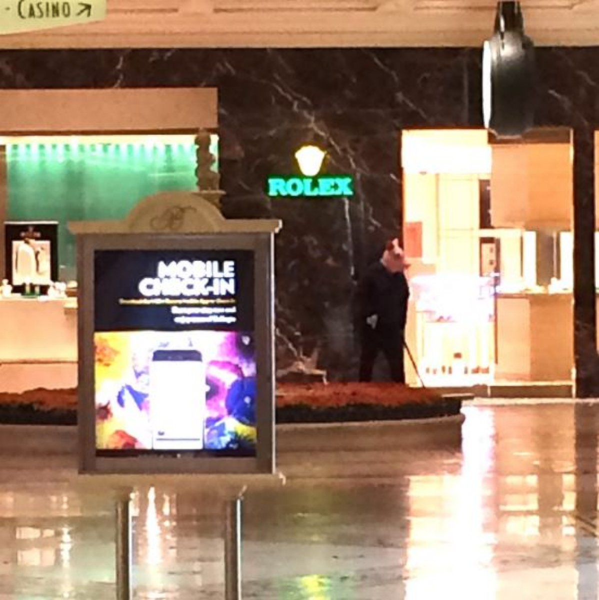 PHOTO: An eyewitness tweeted this photo of an individual outside the Rolex store at the Bellagio in Las Vegas on March 25, 2017. The eyewitness claimed the individual was carrying a gun.
