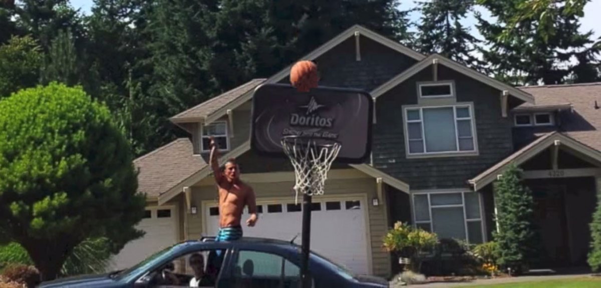 PHOTO: Three college students from Bellingham, Wash. have been blowing minds with their basketball trick shots.