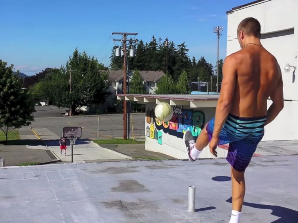 PHOTO: Three college students from Bellingham, Wash. have been blowing minds with their basketball trick shots.