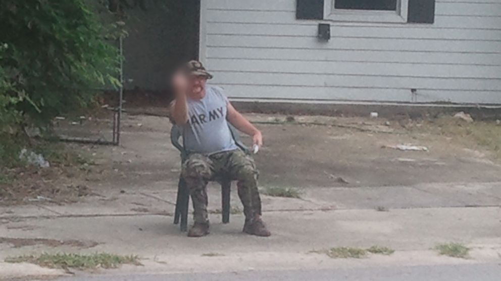 PHOTO: Billy Woodward is pictured here making an obscene gesture towards some of his neighbors before the shooting.