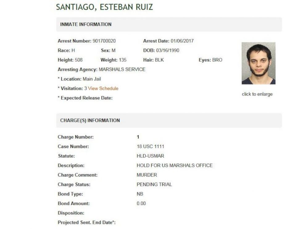 PHOTO: Esteban Santiagos booking record with the Broward County Sheriffs Office.