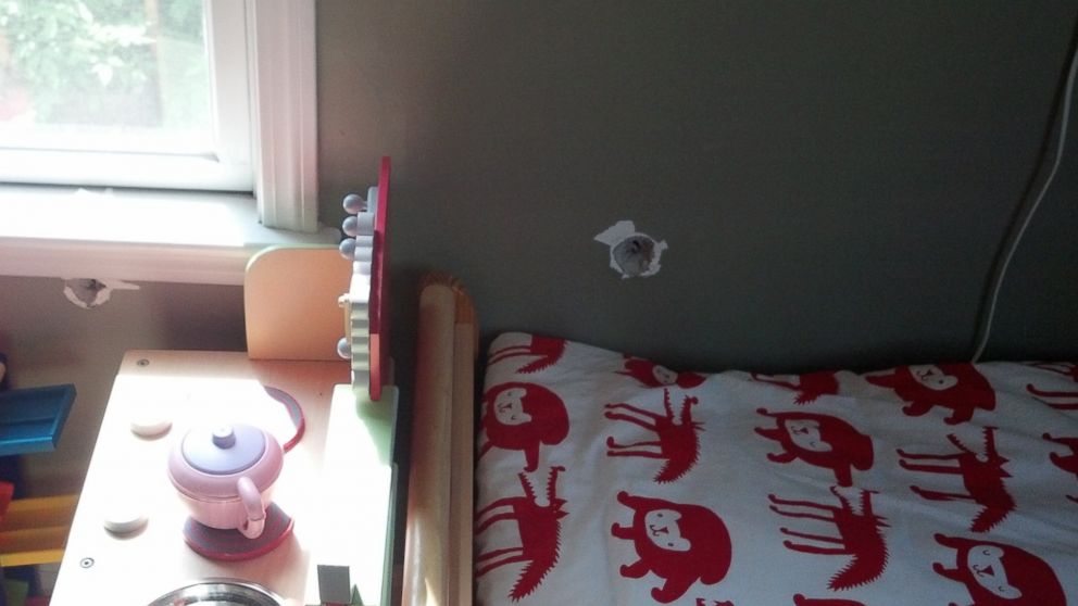 PHOTO: Bullets allegedly fired by law enforcement before the capture of Boston Marathon bomber Dzhokhar Tsarnaev on April 19, 2013 narrowly missed a child's bed in a nearby home.