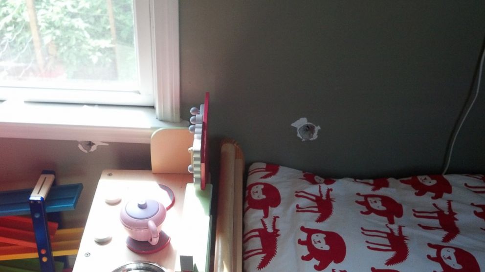 PHOTO: Bullets allegedly fired by law enforcement before the capture of Boston Marathon bomber Dzhokhar Tsarnaev on April 19, 2013 narrowly missed a child's bed in a nearby home.