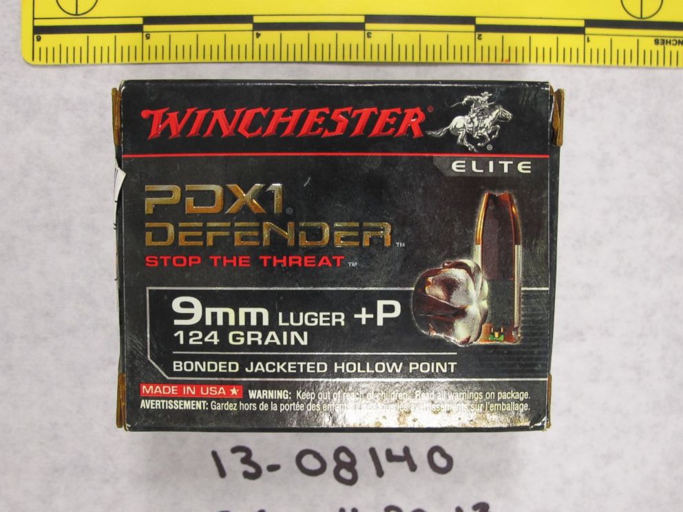 PHOTO: Evidence presented against Dzhokhar Tsarnaev in the Boston Marathon bombing case included this 9mm ammunition, allegedly used by the Tsarnaev brothers in the days after the marathon attack.
