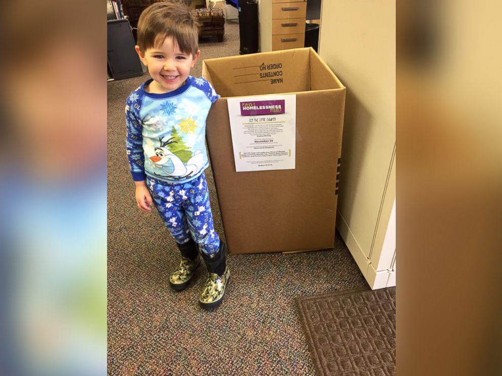 PHOTO: Patrick McClung, 3, started a donation project to help out homeless people in Anchorage, Alaska.