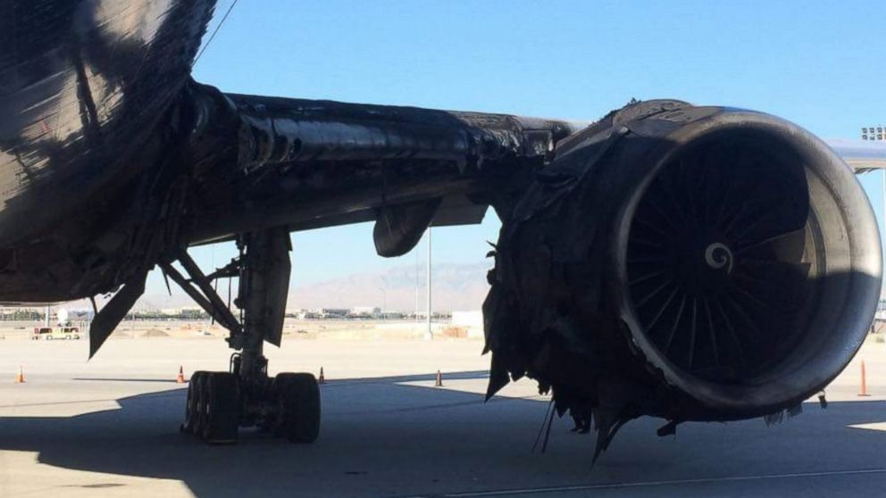 PHOTO: A British Airways plane caught fire on the runway at McCarren International Airport in Las Vegas on Sept. 8, 2015.