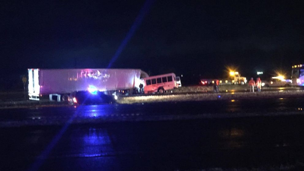 A bus carrying high school cheerleaders collided with an 18-wheeler in Howard County, Texas, on December 2, 2016.