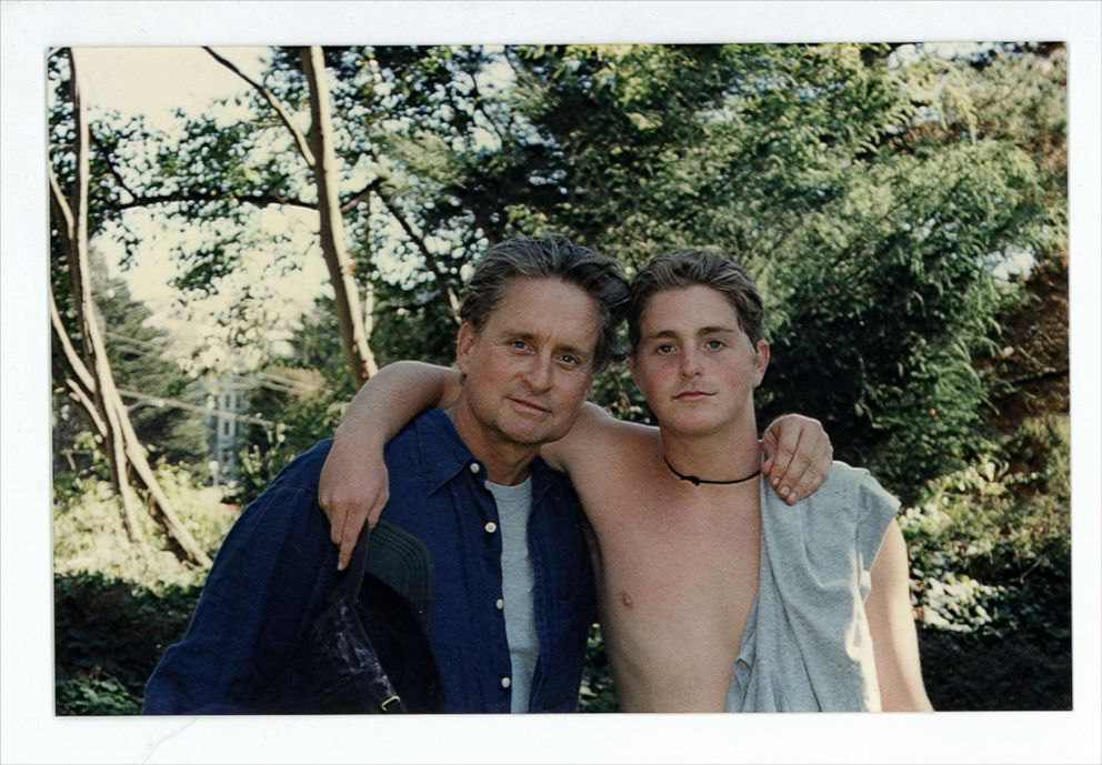 Cameron Douglas (right) is seen here with his father Michael Douglas (left) in this family photo.