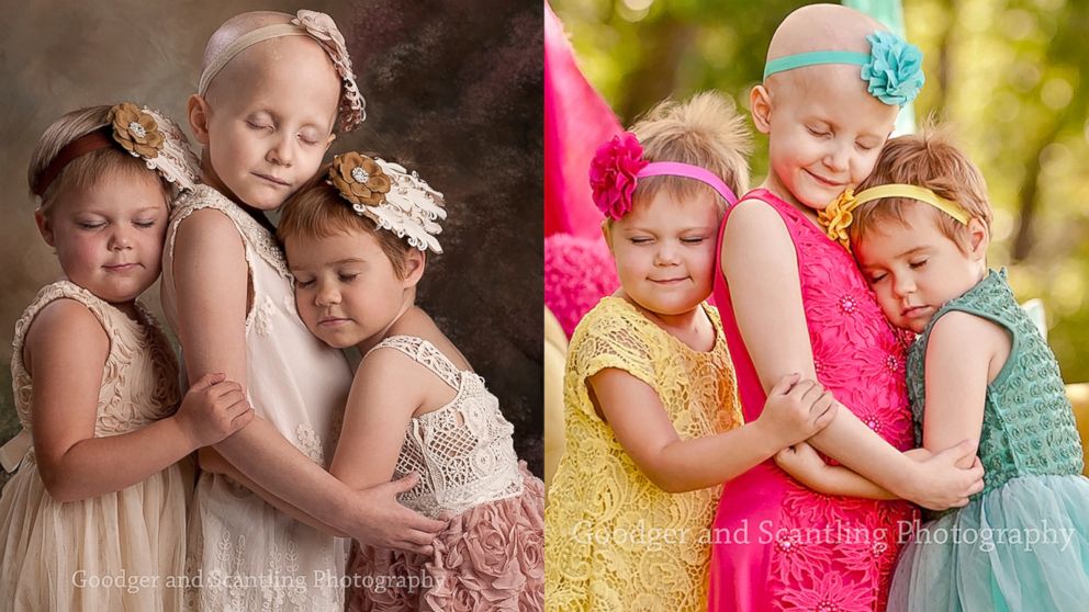 Three Oklahoma girls were photographed while battling cancer and again to celebrate their remission.