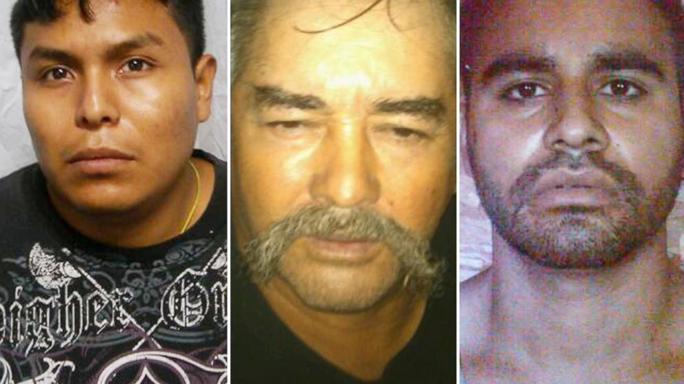 Luis Castro-Villeda, 22, Ruben Ceja-Renjal, 57, and Juan Manuel Fuentes-Morales, 26, were arrested by federal agents in connection with the rescue of a kidnapping victim believed to be a courier for a Mexican drug cartel.