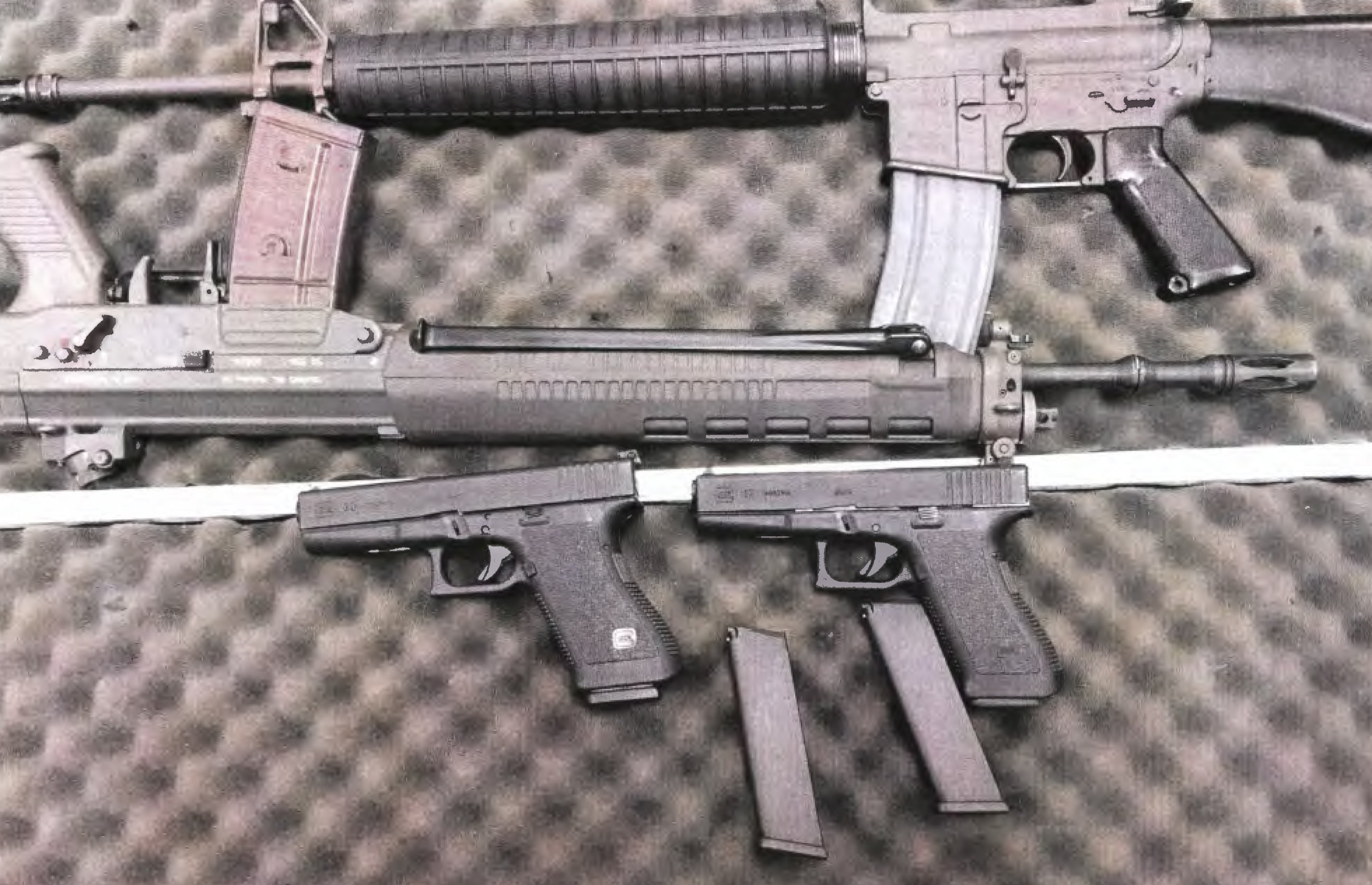 PHOTO: A photo of weapons allegedly purchased by Alexander Ciccolo was entered into evidence.