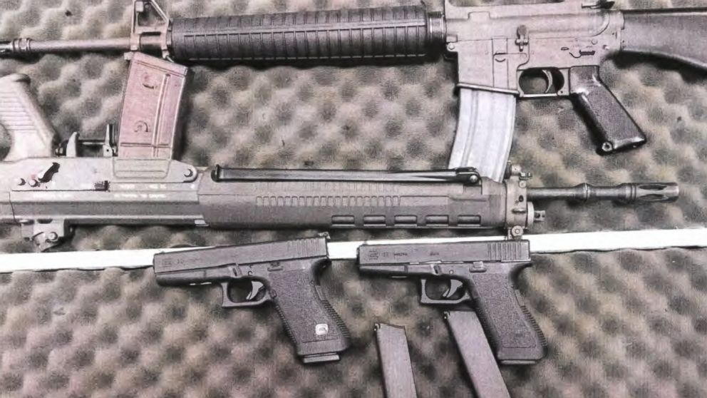 PHOTO: A photo of weapons allegedly purchased by Alexander Ciccolo was entered into evidence.