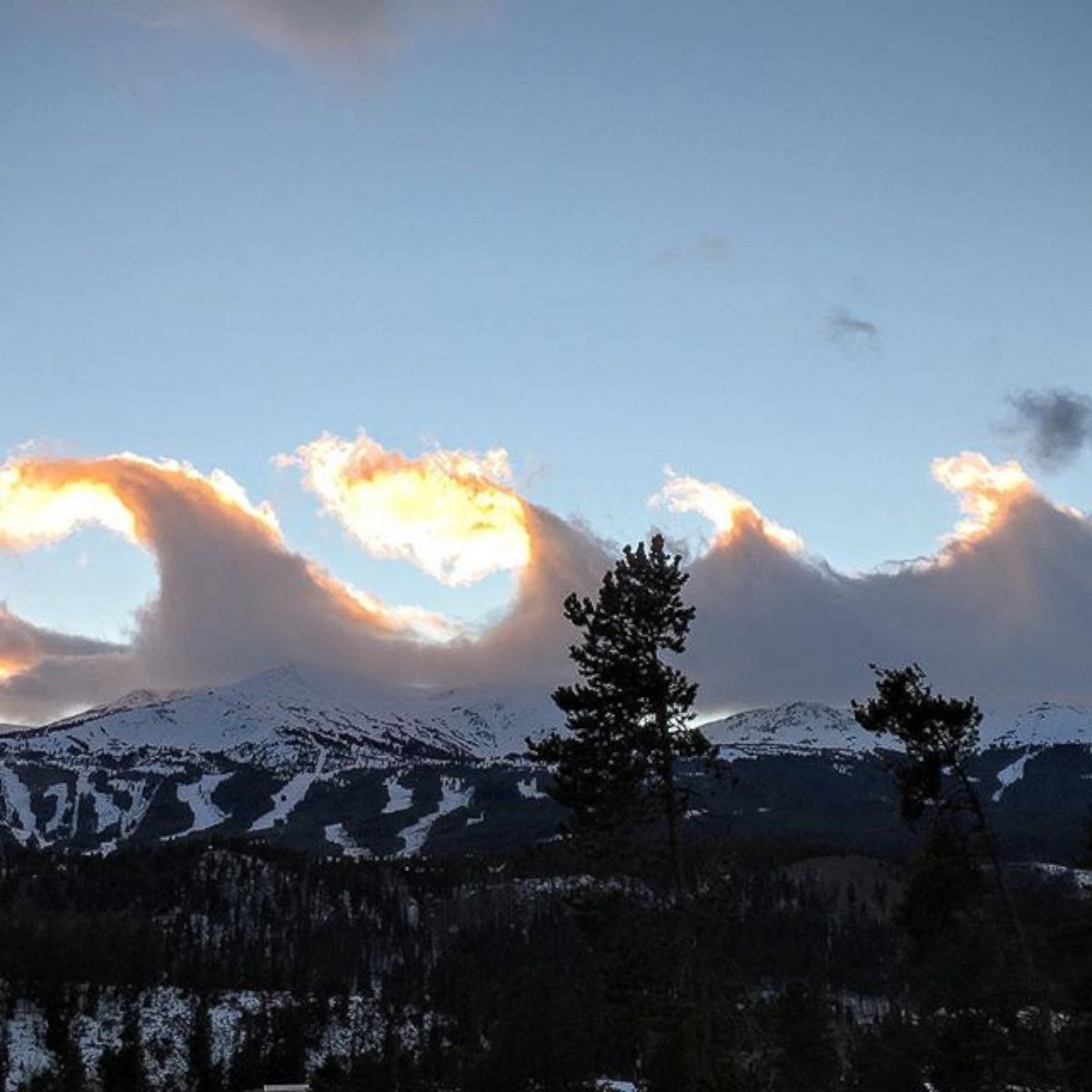 PHOTO: These "wave" clouds, officially called Kelvin-Helmholtz billows, were shot over Breckenridge, Colorado.