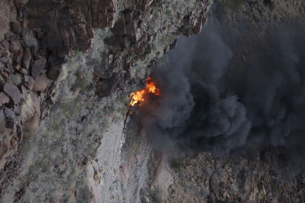 PHOTO: The scene where a helicopter crashed in Grand Canyon National Park on Feb. 10, 2018.