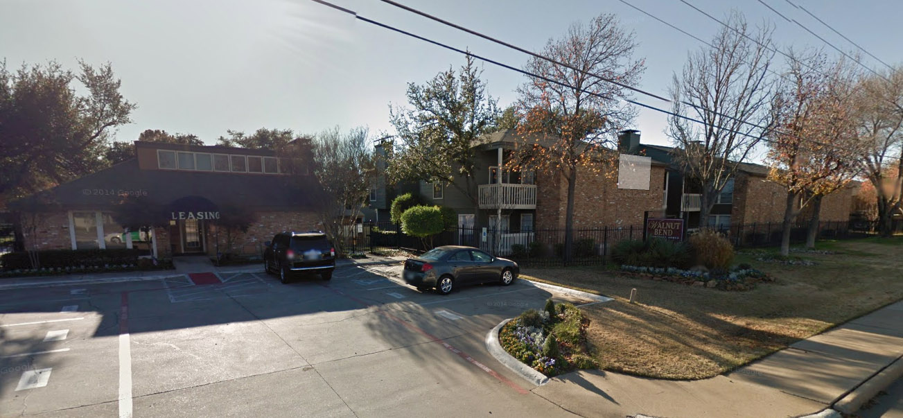 PHOTO: Walnut Bend Apartments complex where Ahmed Al-Jumaili was shot on March 5, 2015, Dallas, Texas. 