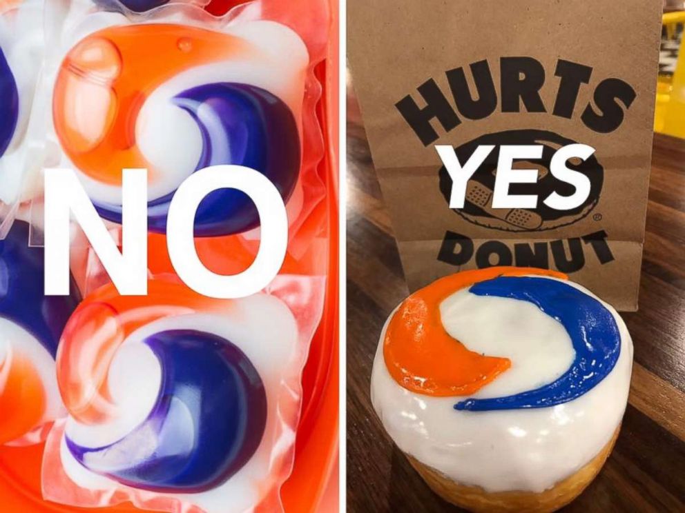 PHOTO: Missouri-based Hurts Donut shared this photo of its "Tide Pod donut" on its Facebook page.