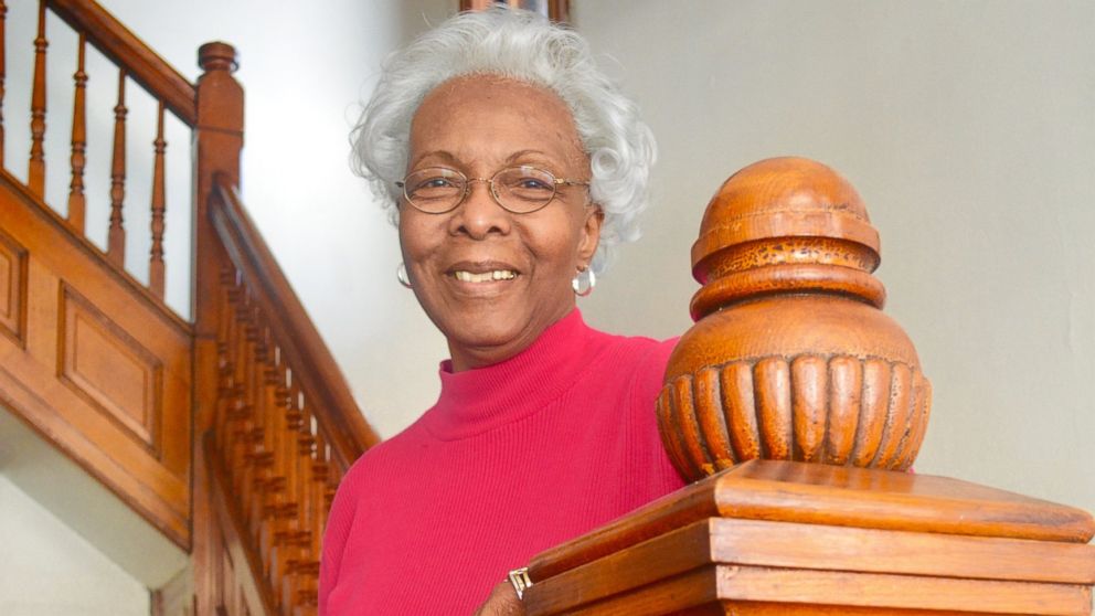Charlesetta Taylor, 79, is pictured inside her three-story red brick home in St. Louis, Mo.