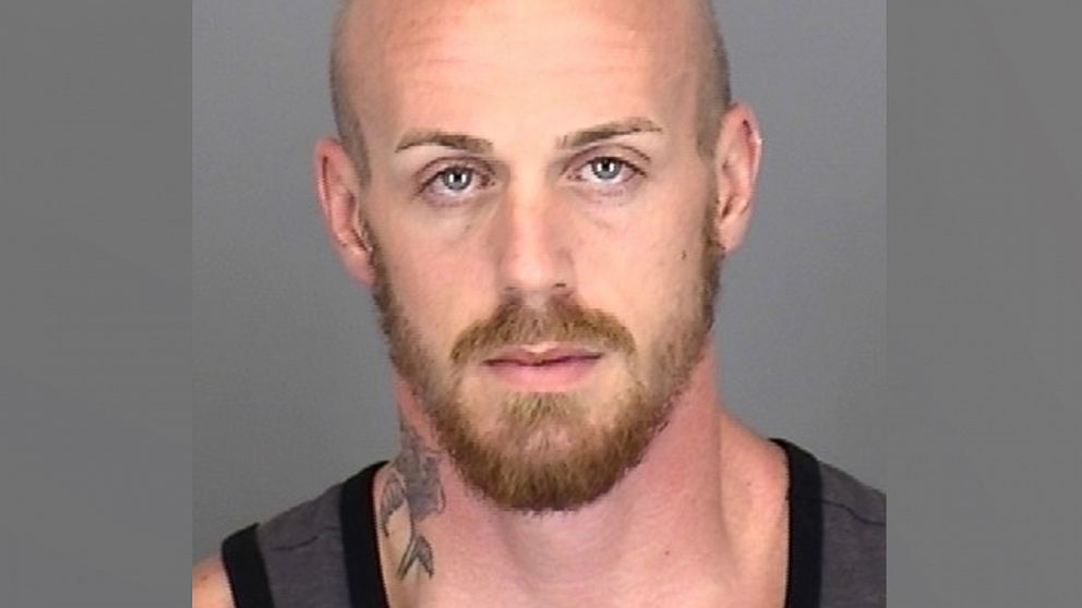 PHOTO: Ethan Nickerson of Highlands County, Fla. is seen in a May 4, 2015 booking photo after his girlfriend notified employees of a local Pizza Hut that she needed help from the police.