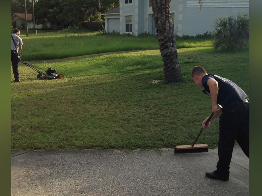 PHOTO: Hernando County, Florida, firefighters were photographed helping finish mowing the lawn of a man who suffered a heart attack.