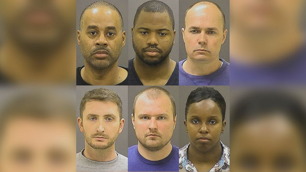 The six Baltimore police officers charged in the death of Freddie Gray are pictured in booking photos released by the Baltimore Police Department.