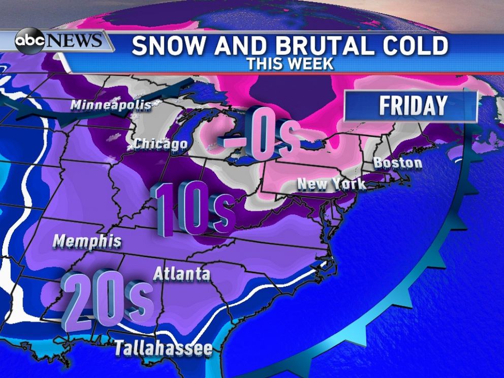 PHOTO: Temperatures plummet by Friday, even as far south as Florida
