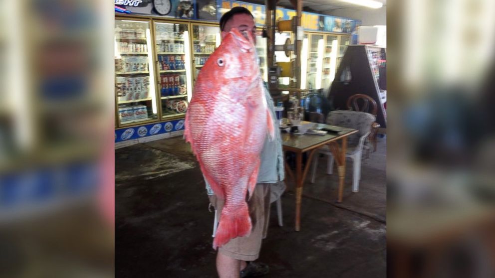 Joey Beaver of Victoria, Texas caught a record-breaking 39-pound, 40 inch long red snapper in the Gulf of Mexico on June 1, 2014.