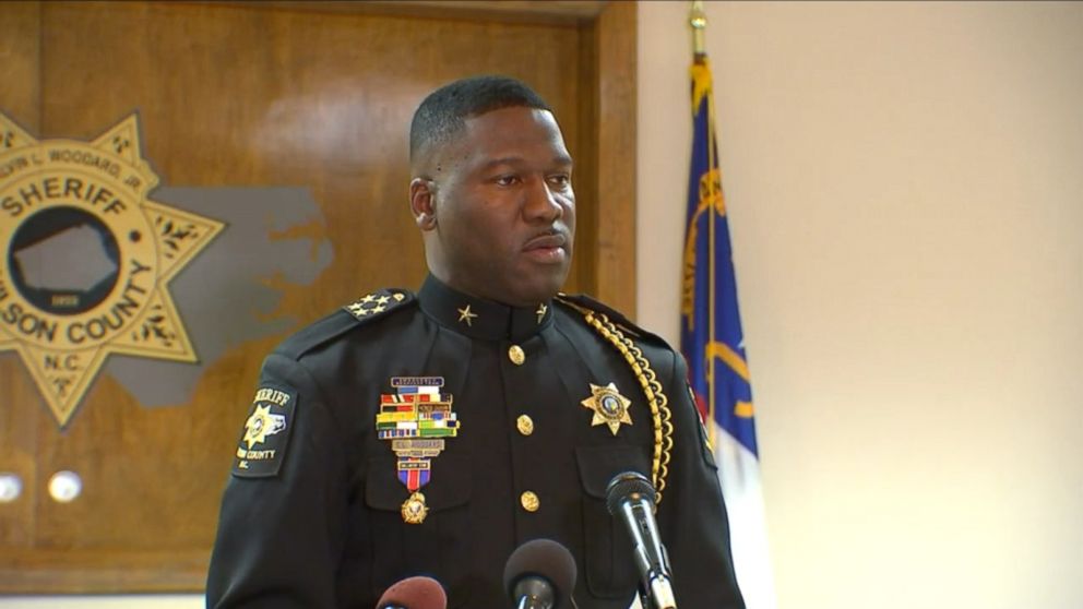 PHOTO: Wilson County Sheriff Calvin Woodard Jr. addressed the ongoing investigation at a press conference in North Carolina today. 