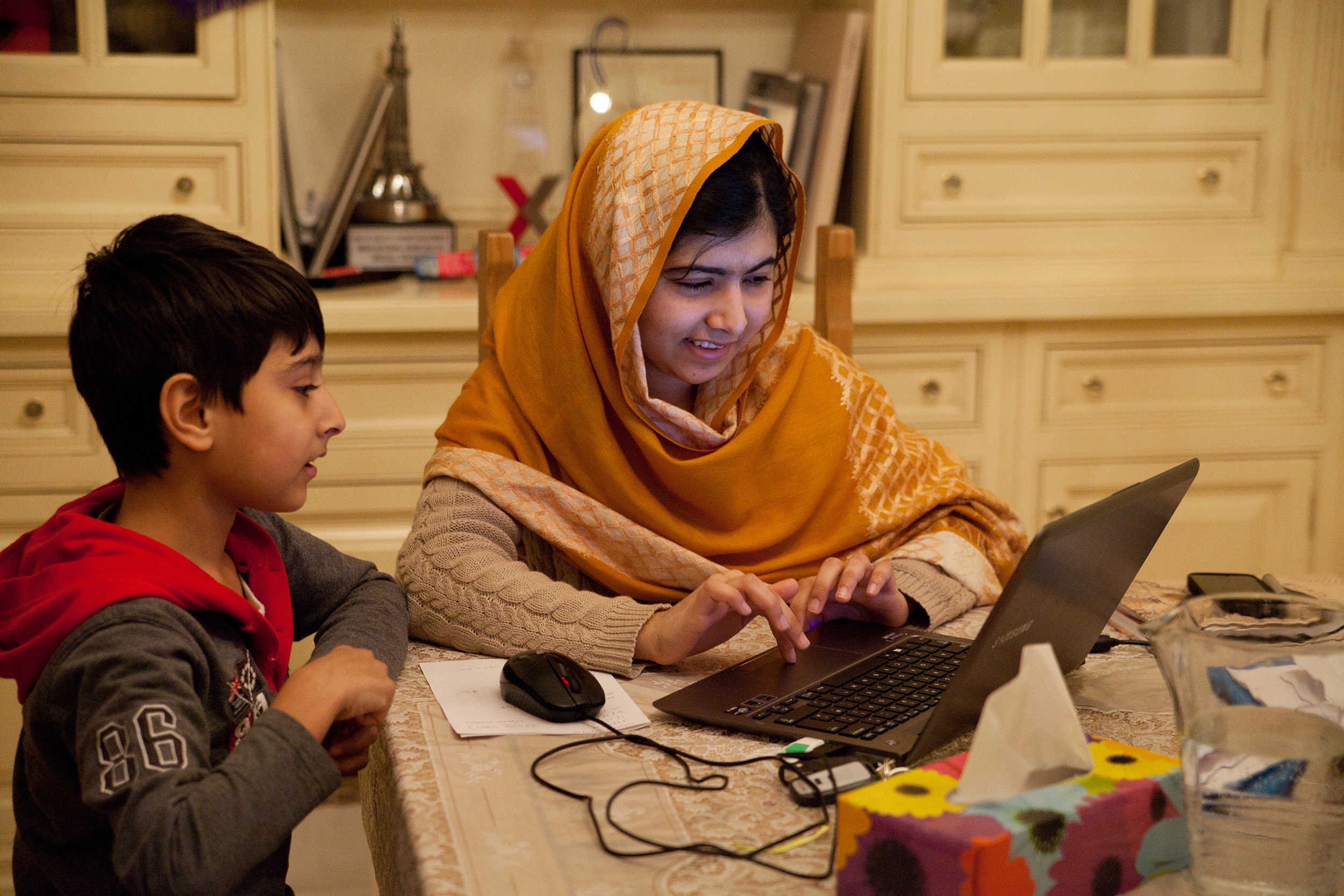 PHOTO: Malala Yousafzai and her brother Atal are pictured in Birmingham, England, Dec. 16, 2013.