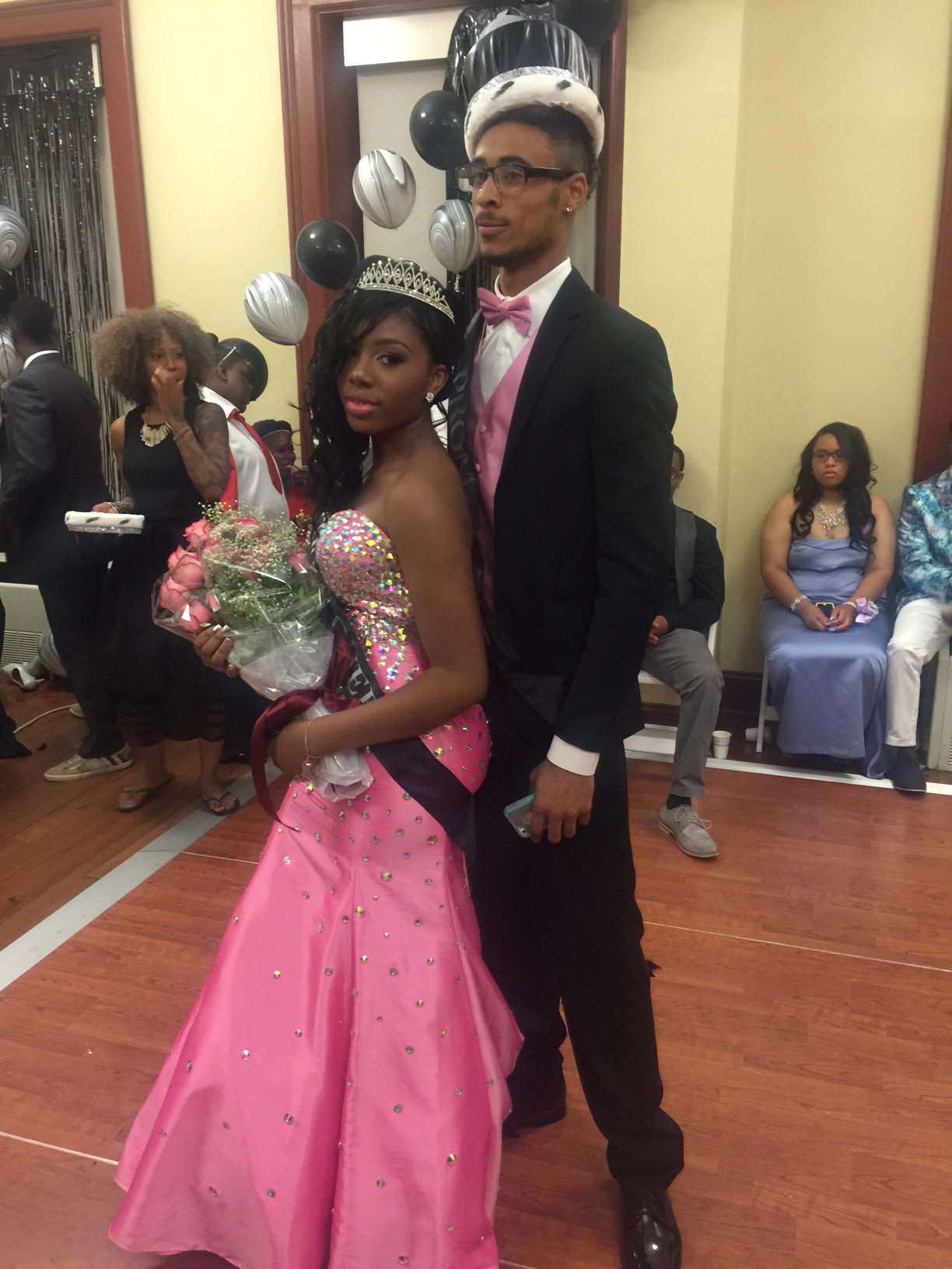 PHOTO: Destyni Tyree was voted prom queen, posing here with a friend. 