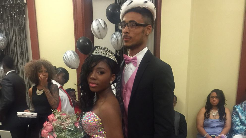 PHOTO: Destyni Tyree was voted prom queen, posing here with a friend. 