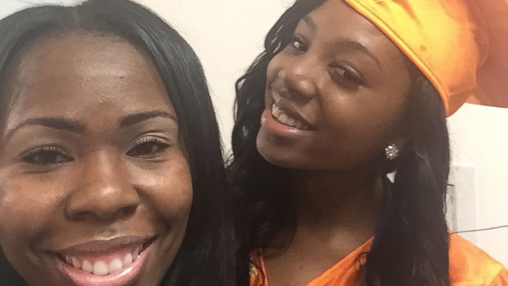 PHOTO: Destyni Tyree and a friend on graduation day.
