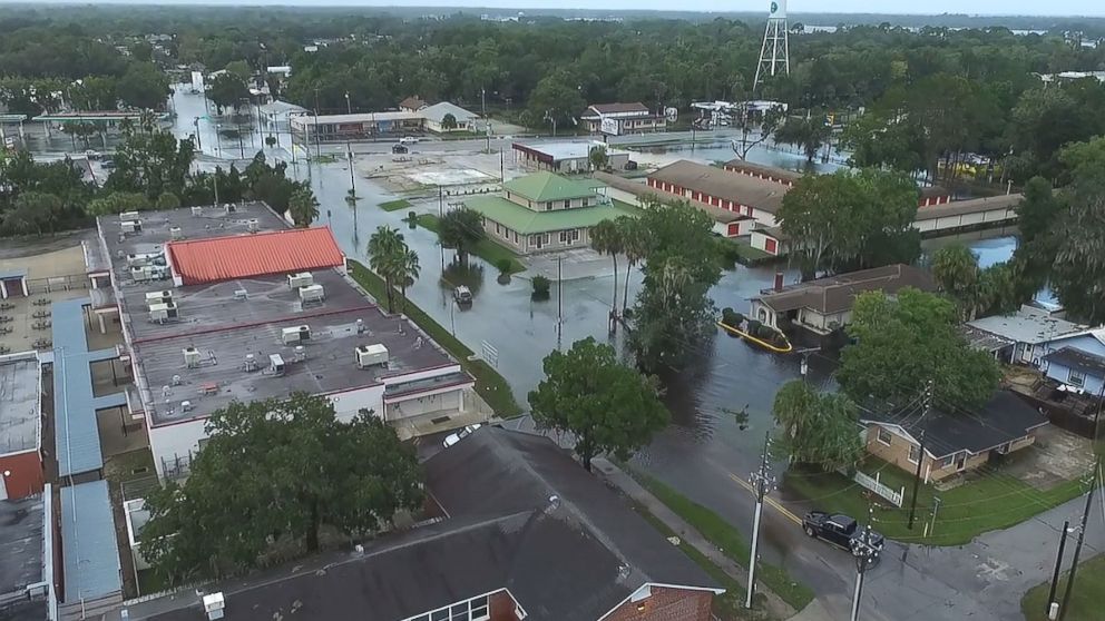 Drone video shows the destruction caused by Hurricane Hermine in Crystal River, Florida Friday.