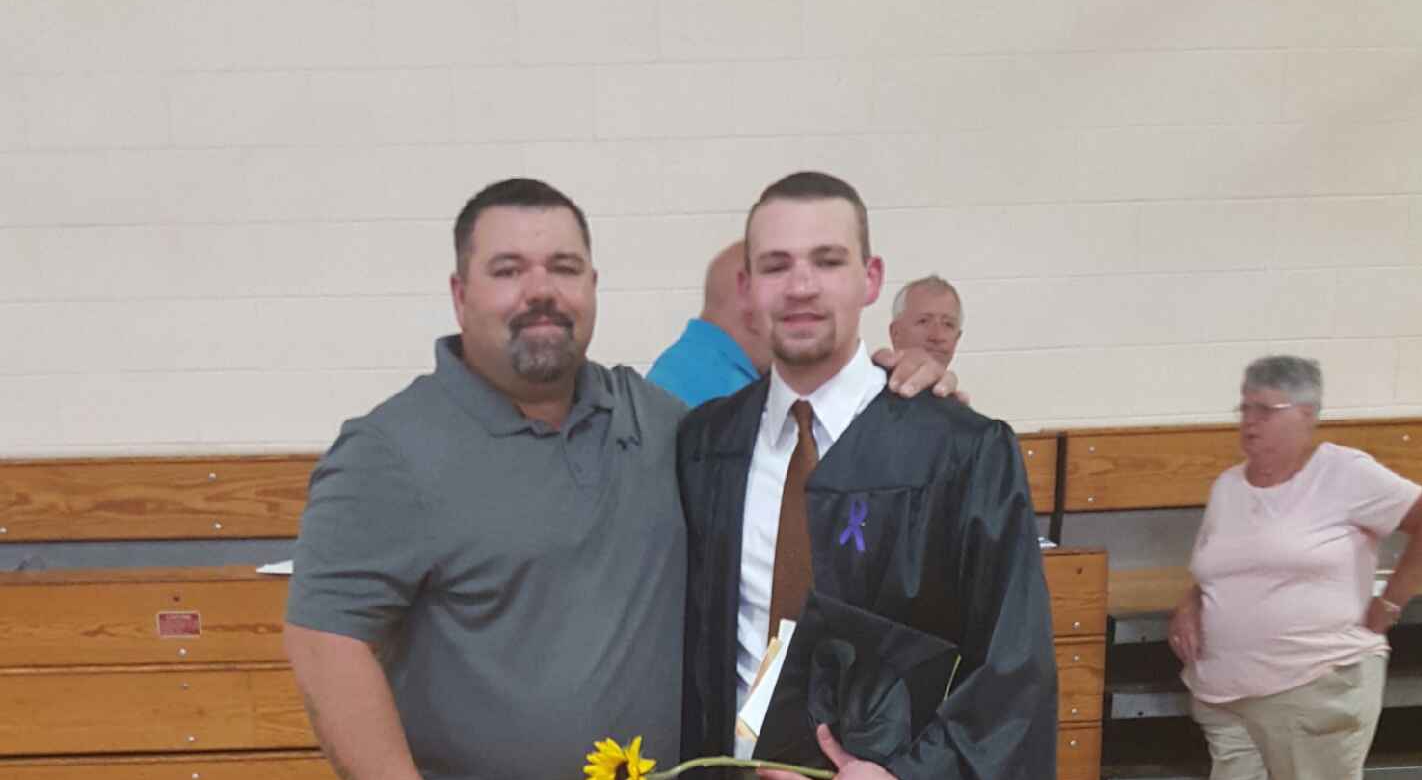 Jordan Brown (right), seen here with his father Chris Brown (left), was released when he turned 18 in 2015. 