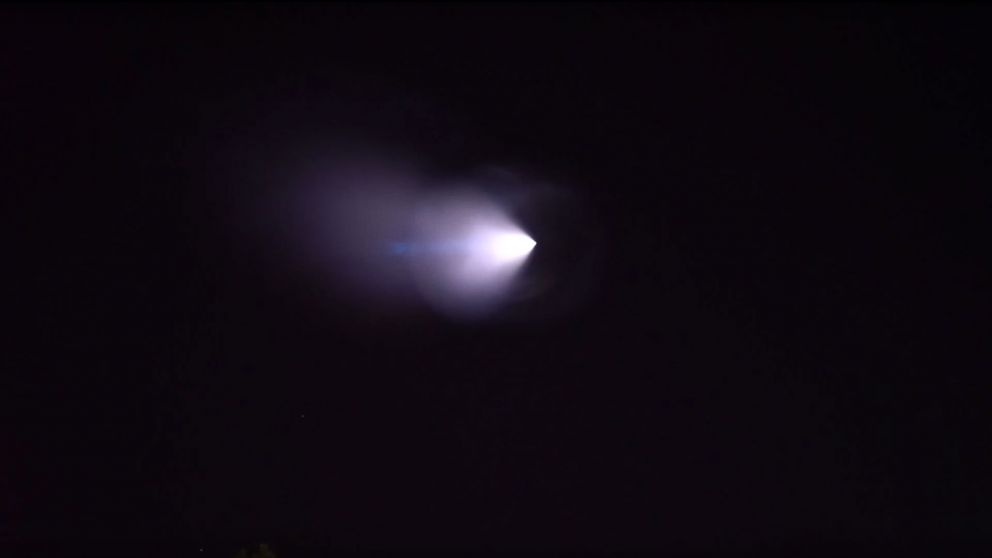 PHOTO: Some people on social media assumed the light coming from a naval missile test on November 7, 2015 was some type of UFO.