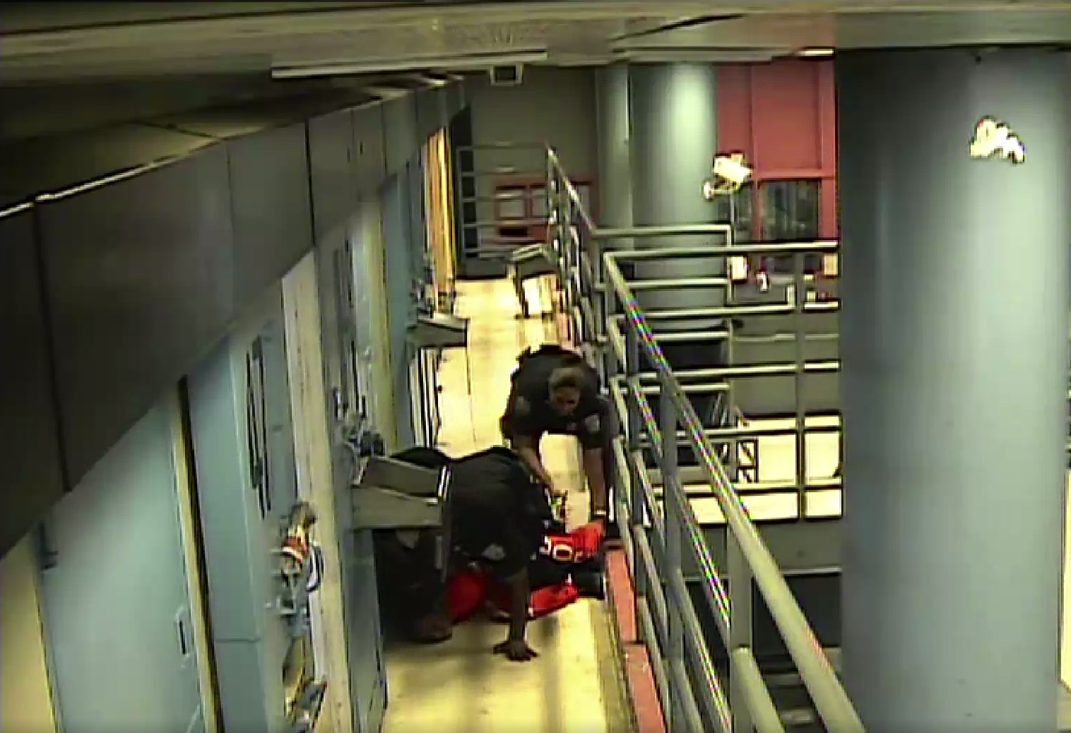 PHOTO: Footage obtained by The New Yorker from Rikers Island appearing to show Kalief Browder held down by prison guards.