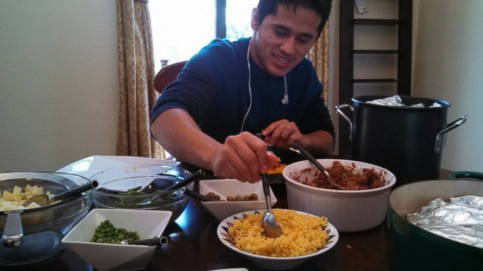 PHOTO: The Homeyers have tried to help ease Jose's transition to American life and this past Christmas, they made a classic Honduran dish of tamales along with their traditional roast beef.
