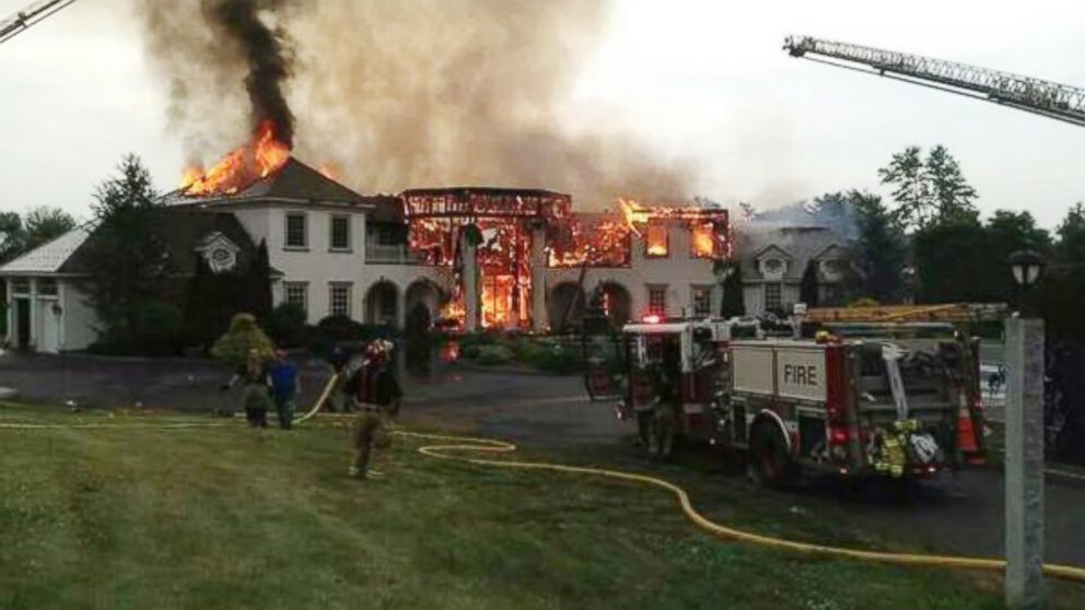 This photo was posted to Twitter on July 3, 2014 with the caption, "Middlebury ct...mansion fire..."