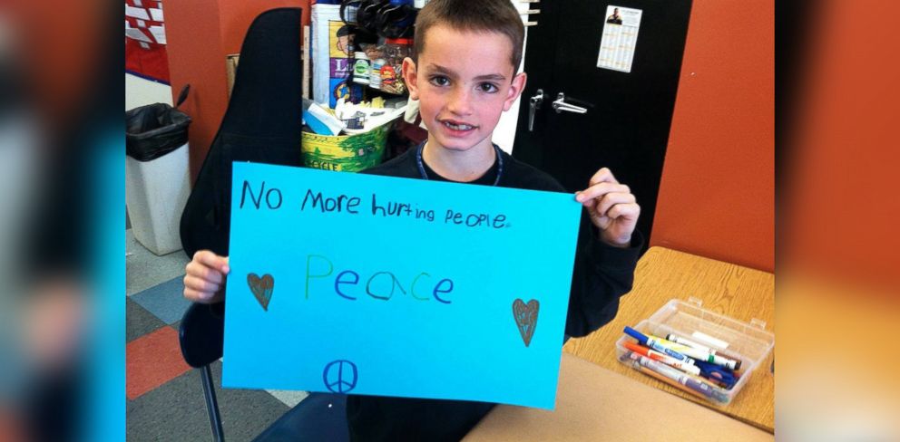 PHOTO: 8-year-old Martin Richard's photo and message went viral following his death in 2013. 