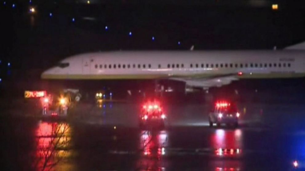 Aircraft Carrying Miami Heat Slides on Snowy Taxiway After Landing in ...