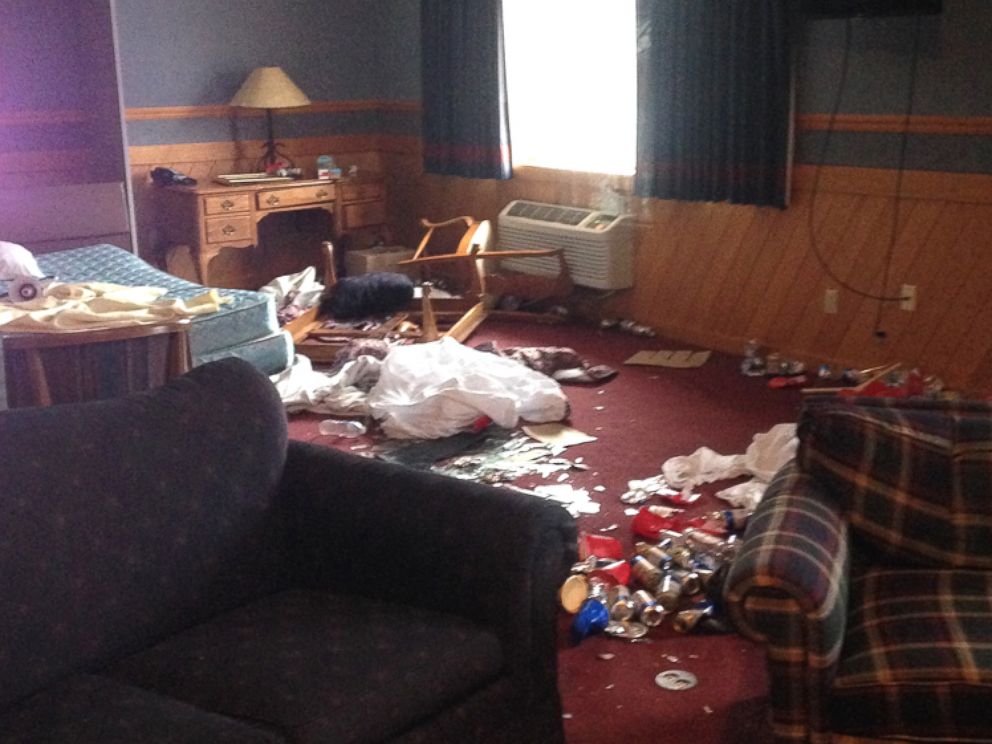 PHOTO: Photo of the damage Treetops Resort claims was done by a University of Michigan fraternity.
