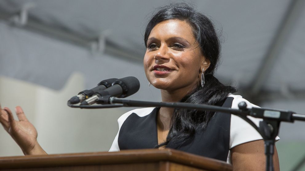 Actress Mindy Kaling speaks at Harvard Law School Class Day 2014 ceremonies on May 28, 2014. 