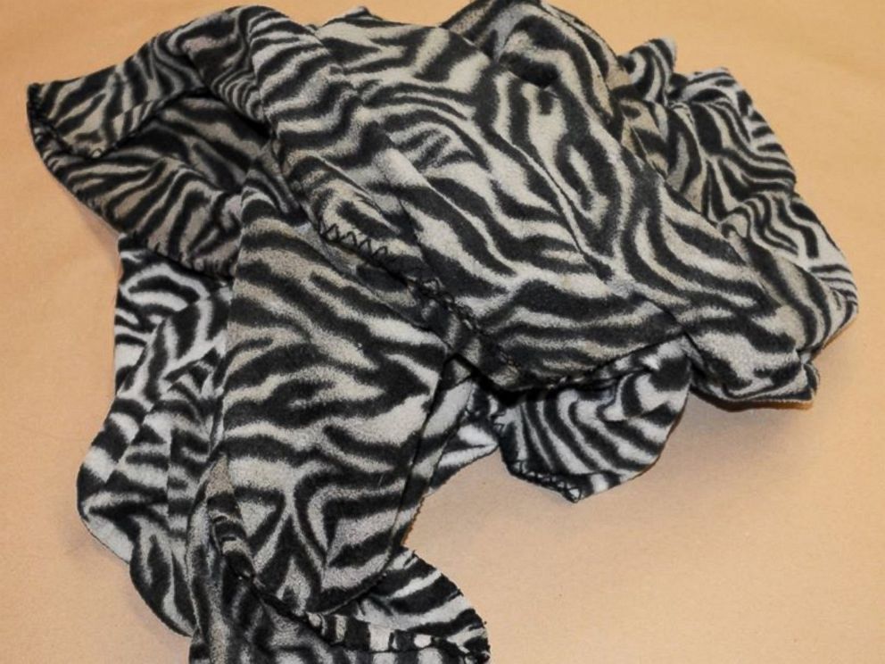 PHOTO: The Massachusetts State Police released an image of a black and white zebra-stripe blanket found with the child's body.
