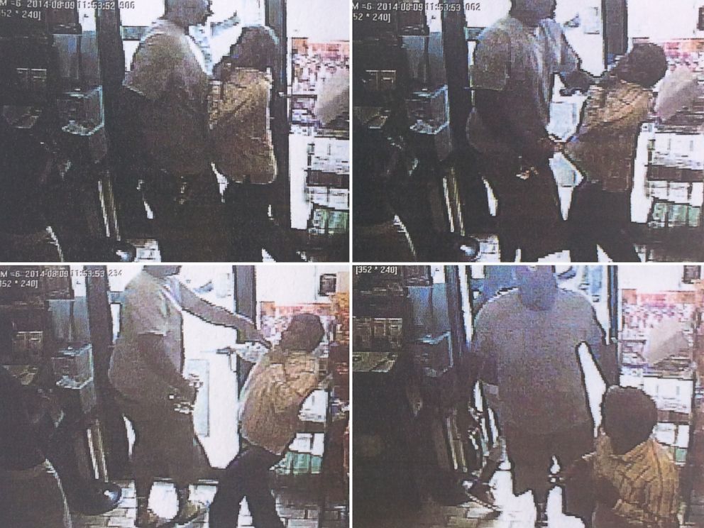 PHOTO: Police in Ferguson, Mo., said teenager Michael Brown was the "primary suspect" in an alleged convenience store robbery - police say is shown in these surveillance stills - shortly before Brown was shot by a police officer.