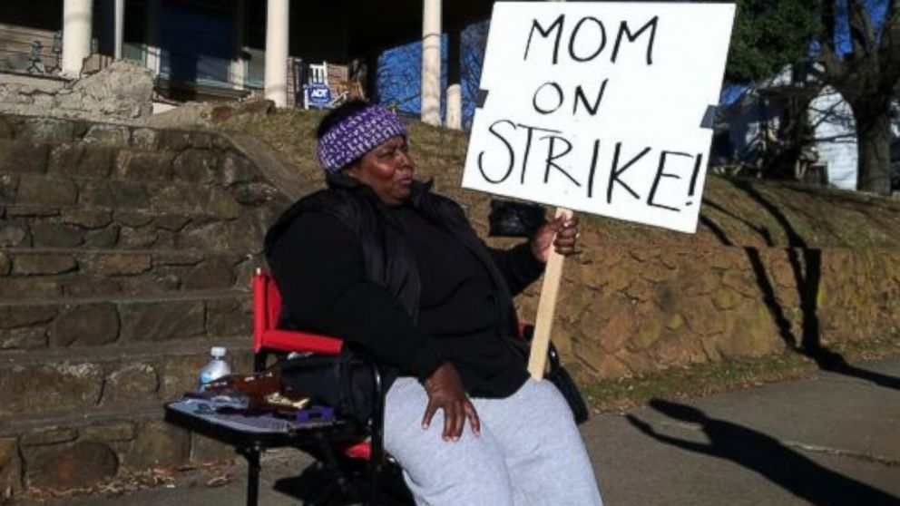 PHOTO: A North Carolina mom pictured here is on strike to protest her children's 'out of control' behavior.