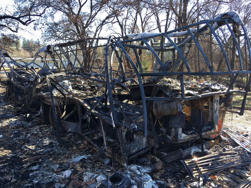 Wildfires engulfed Nicole Hoenig's property in Paradise, California, in November 2018. 