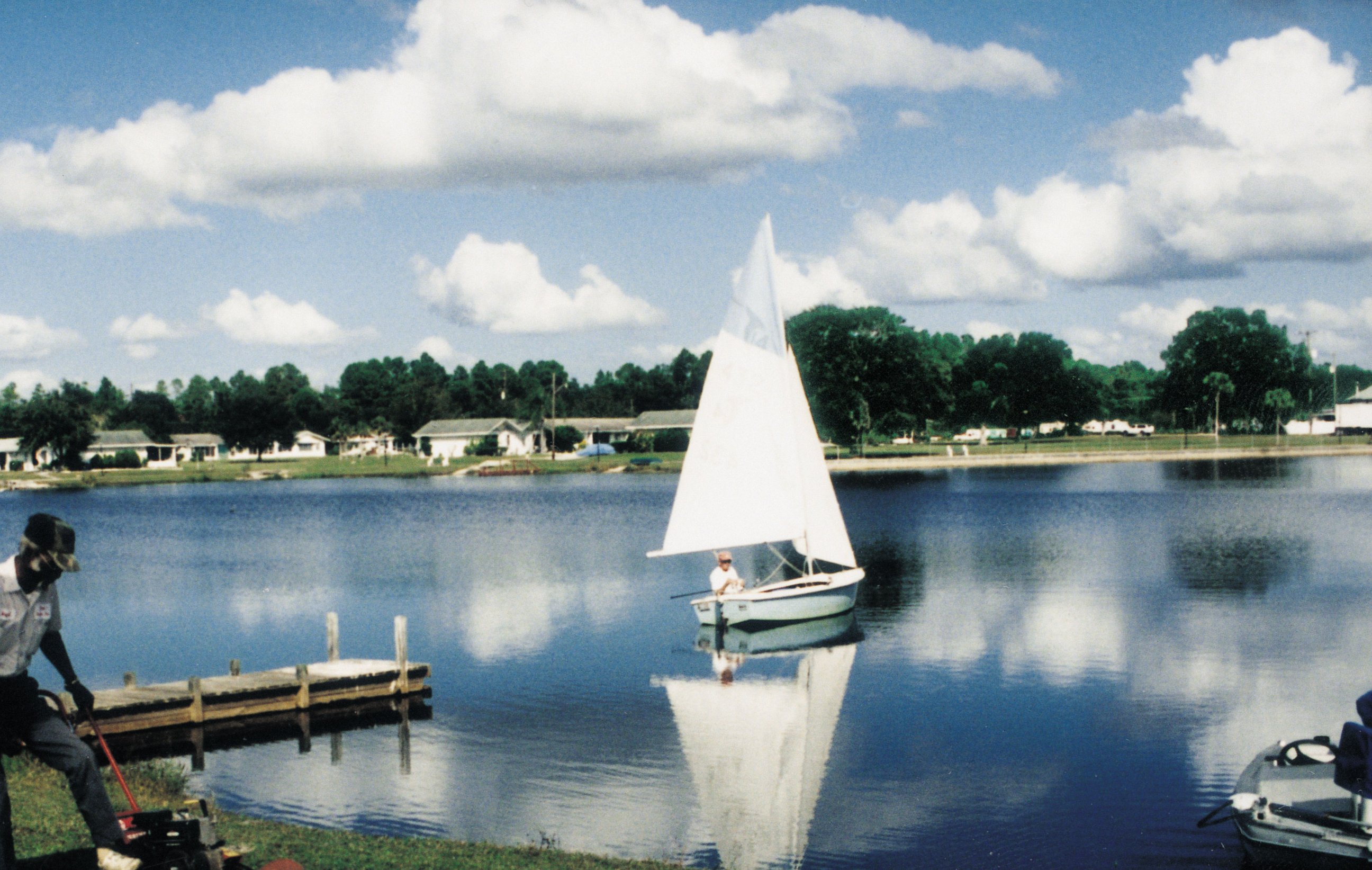 PHOTO: A lake provides boating and fishing for residents.